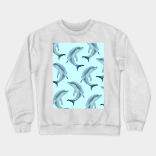 Dolphins Pattern Crewneck Sweatshirt